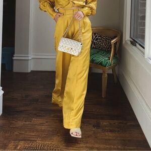 Laude the Label Satin Gold Wide Leg Pants